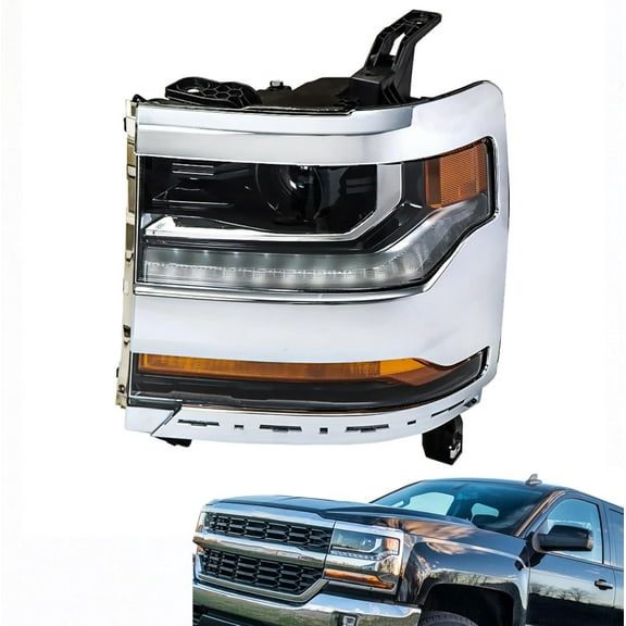 SEBLAFF Headlight Headlamp Assembly Driver Side Left LH Replacement for Silverado 1500 2016 2017 2018 Replacement for GM2502445 84388723