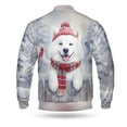 thumbnail image 2 of Playful Schnauzer Welcomes Winter Snowy Day with Cardinal Bird All Over Print 3D Baseball Jacket Siberian Sammy Dog Lover Bomber Jacket Softball - 12017, 2 of 6