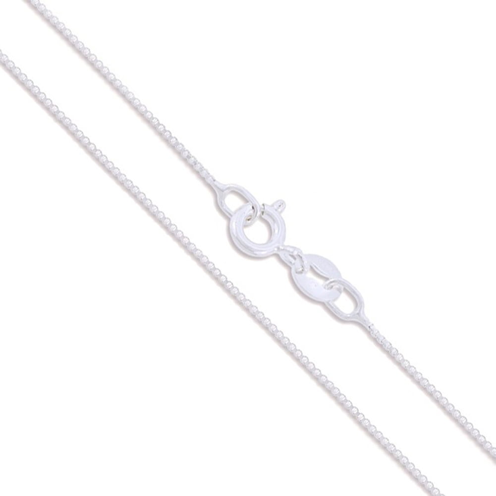 925 Sterling Silver 1mm Solid Polished Cross on Box Chain Anklet 