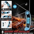 thumbnail image 3 of Meat Thermometer Digital Waterproof Instant Read Thermometer for Cooking ?/? Convertible, Food Thermometer with Backlight, Cooking Thermometer for Kitchen Auto-Rotating Display Blue, 3 of 5