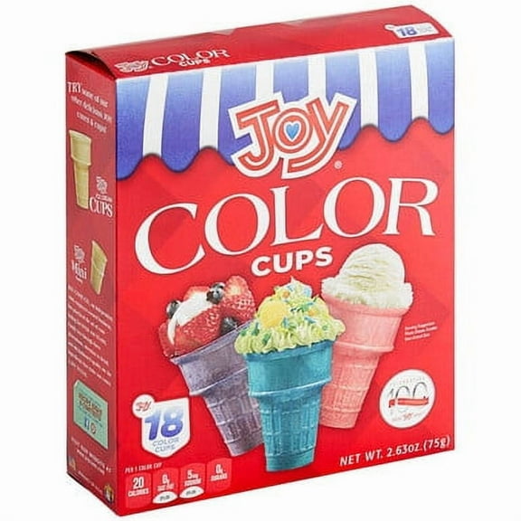 JOY Assorted Color Flat Bottom Cake Cone - 216/Case | Vibrant and Delicious