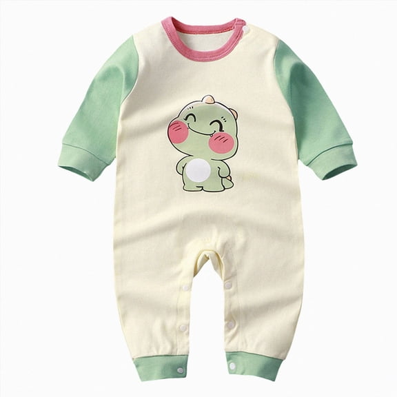 CAICJ98 Unisex Baby Clothes for Boys Girls Cotton Newborn Girl Boy Onesie Infant Long Sleeve Romper Fall Winter Toddler Boy Outfit (Light Green,12-18 Months)