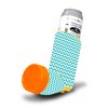 Skin Decal Wrap Compatible With Proventil HFA Asthma Inhaler Sticker Design Turquoise Chevron