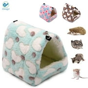 Deago Hamster Hammocks Rat House Bed Hut Shed Guinea Pig Cage Bedding for Bird Squirrel Hedgehog Chinchilla Nest Tent (Blue, L)