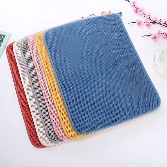 ACDANC 2PCS Microfiber Dish Drying Mat,Quick Absorbent Pad Fiber Draining Board Mat for Kitchen,12 In x 16 In