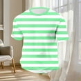 thumbnail image 6 of Lutiedan Mens T-Shirt Loose Fit Stripes Crewneck Lightweight Cooling Casual Tee Waffle Summer Vacation Short Sleeve Basic Tees, 6 of 6