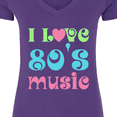 thumbnail image 4 of Inktastic I Love 80's Music Women's V-Neck T-Shirt, 4 of 5