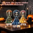 thumbnail image 5 of Mexican Day of the Dead Decor, Dia de los Muertos Sugar Skull Ornament, 360 Degree Rotating Acrylic Skeleton Dancer, Colorful Altar Centerpiece for Home Office Party Gift Table Desk Accessory, 5 of 5