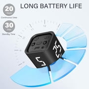 Rotating Pomodoro Timer 5, 25, 10 50 Minutes Preset, Desk Productivity Flip Timer for Work, Study, Kitchen,Black