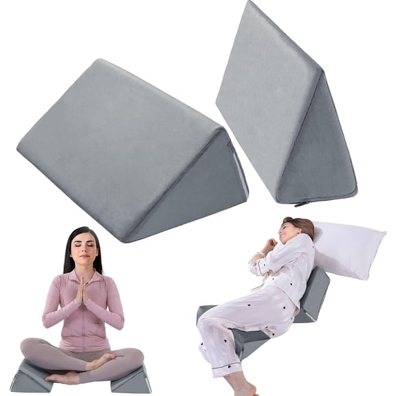 2 Pcs Small Wedge Pillow for Sleeping,Premium Foam Bed Pillow for Side Sleeping,Triangle Wedge Pillow for Leg Elevation,Yoga,Reduce Back Pain