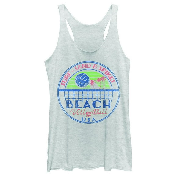 Women's Lost Gods Beach Volleyball USA Racerback Tank Top White Heather Medium