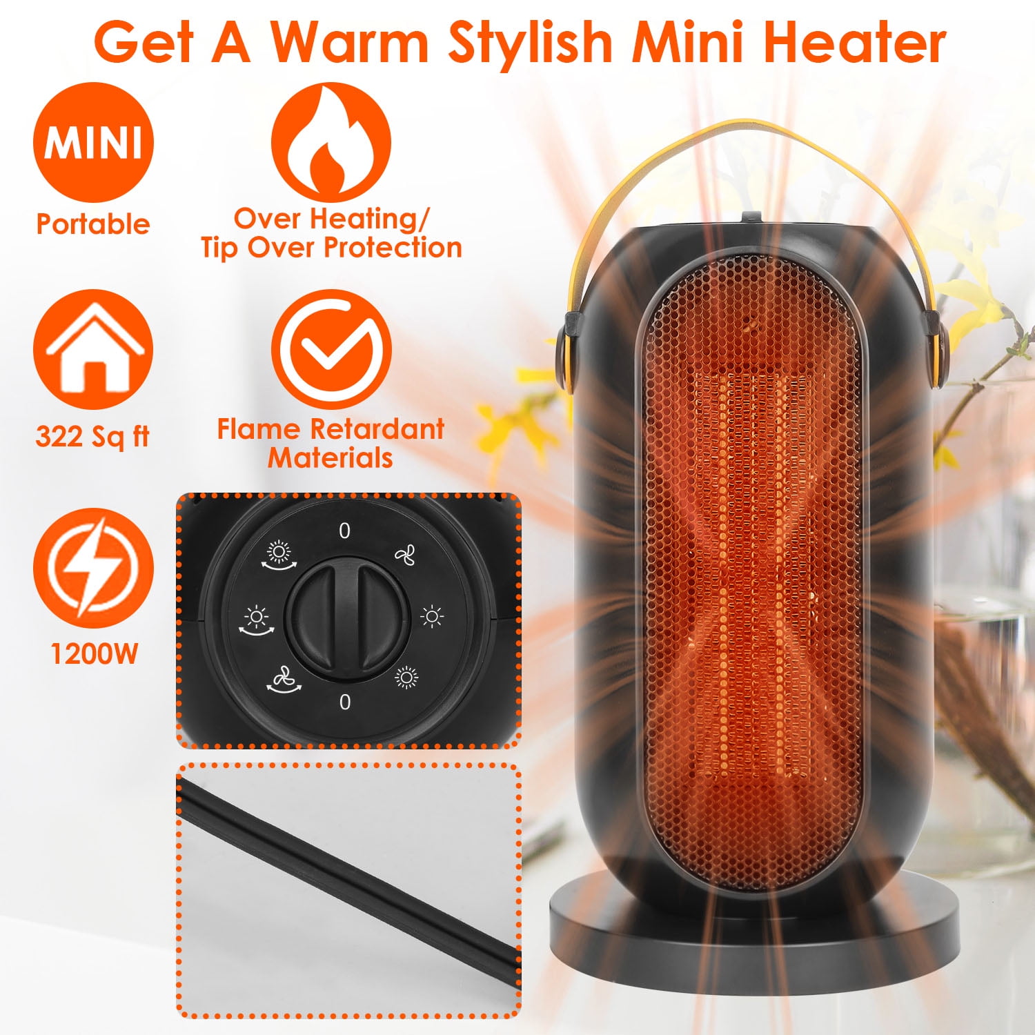 Instant Heater 1200w Electric Heater, Fast Heating Portable