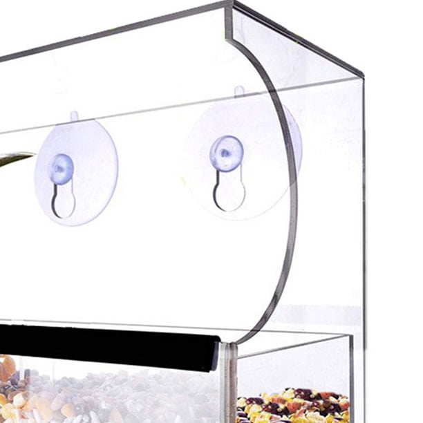 Alimentador de pájaros Casa de alimentación de plástico Bandeja extraíble para cardenales Pinzones Chickadee Libre de BPA