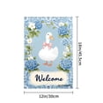thumbnail image 4 of Amhnf Linen Garden Flag Welcome Duck With Pink Bow Blue Flowers For Home Outdoor Garden Yard Decor 12x18 inch, 4 of 5