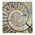 thumbnail image 3 of Ambesonne Vintage Shower Curtain, Roman Digit Time Spiral, 69"Wx84"L, Sepia, 3 of 5