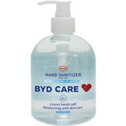 BYD Care Moisturizing Hand Sanitizer, Fragrance-Free, 16.9 Oz, Case of 20 Pump Bottles