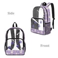 thumbnail image 2 of COEQINE Clear Backpack for School Bookbag PVC Polyester See Through Book Bag with Padded Shoulder Straps, Heavy Duty Work Bag Transparent Daypack, West Highland Terrier Paw Purple, 2 of 7