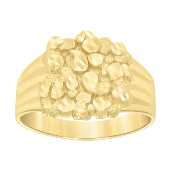 10kt 10k Yellow Gold Womens Nugget Fashion Ring