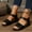 Black, variant on Wedge Sandals for Women Sandals Women Beach Comfortable Stretchy Hollow Out Sandals Buckle Round Toe Summer Shoes Low Heel (1"-2") Medium Solid Sandals Vacation Get It Today Beige