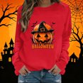thumbnail image 2 of Enjoytime Halloween Sweatshirt for Women Pumpkin Print Long Sleeve Pullover Tops Cute Casual Crewneck Sweatshirts, 2 of 5
