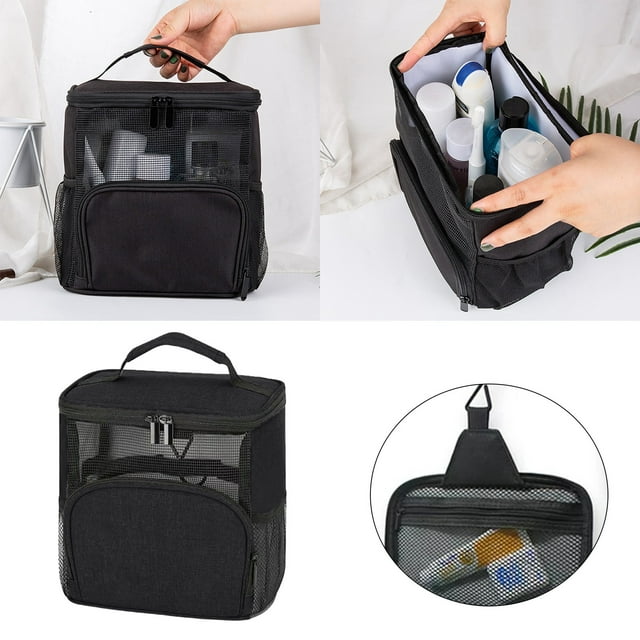 Large Capacity Portable Shower Caddy Breathable Mesh Gym Bag With Metal Hook For College Dorm Travel