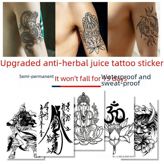 Pegatinas de tatuaje de jugo semipermanente, pegatinas de tatuaje de jugo de hierbas, pegatinas de tatuaje a prueba de sudor y a prueba de agua