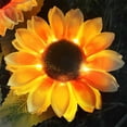 thumbnail image 4 of Luces solares de girasol para jardín, luz exterior LED con estaca para exteriores, flor de seda amarilla impermeable, decoración solar para senderos de jardín, 68 cm de altura, 1 pack, 4 of 8