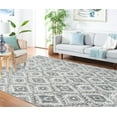 thumbnail image 3 of SAFAVIEH Martha Stewart Lucia Clifton Diamond Shag Area Rug, Dark Grey/Light Grey, 8' x 10', 3 of 12
