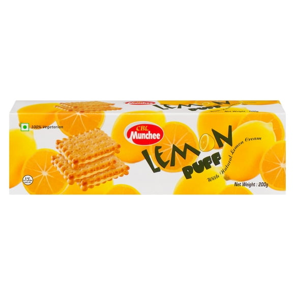 Munchee Biscuits Lemon Puff, 200g Box, Munchee Biscuits Lemon Puff, 200g Box