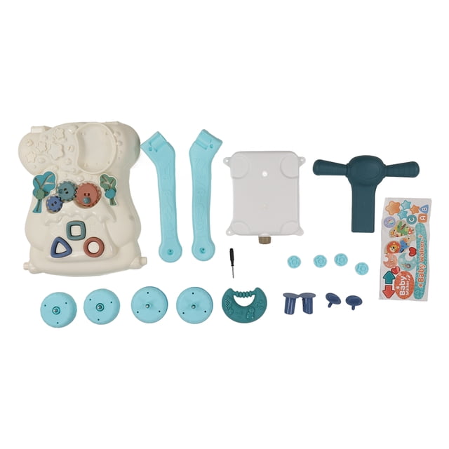 Cochecito de aprendizaje para bebés, juguete para caminar, dibujos animados, música, formas, juego, centro de actividades, verde