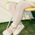thumbnail image 2 of Jalioing Girls Lace Tights Footless Knit Hollowed Leggings Toddler Baby's Cute Ankle Length Stocking Pants, 2 of 7