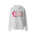 thumbnail image 3 of Douhoow Women's Jacket Casual Letter Printed Long Sleeve Zipper Closure Hooded Sweatshirt, 3 of 9