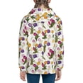 thumbnail image 6 of Xecao Tulips Flowers Pattern Zip Up Hoodies for Boys Girls, Sweatshirt with Pockets-Medium, 6 of 6
