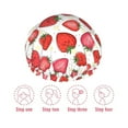 thumbnail image 5 of KLL Hand Drawn Strawberry Pattern Shower Cap & Bath Cap for Women,Reversible Oversized Waterproof Shower Caps for all Hair Lengths,Elastic Reusable Bathing Hair Cap, 5 of 6
