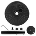 thumbnail image 3 of 50LBS Round Umbrella Base Water Filled with Steel Holder Heavy Duty Fillable Umbrella Base Stand for Outdoor Patio Lawn Garden (Black), 3 of 6
