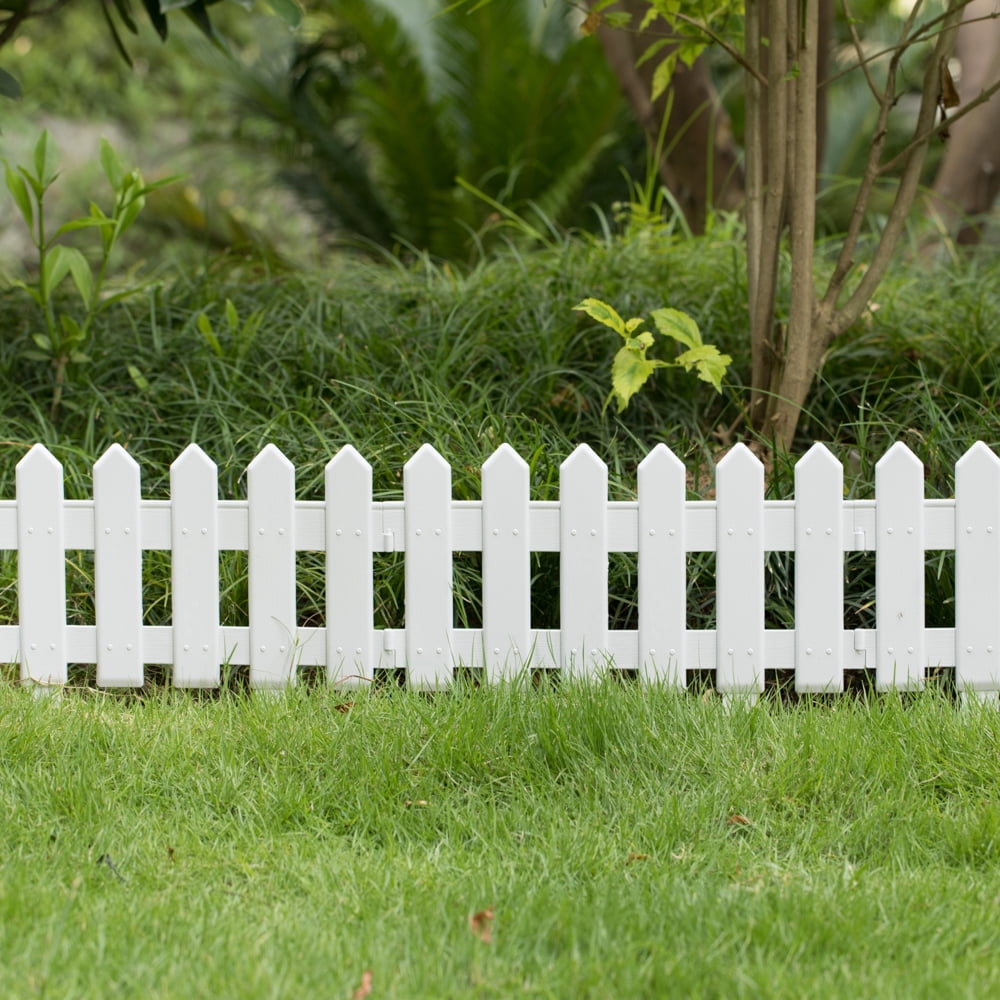 Gardenised 6-pc 12-inch Decorative Landscape Edging Ornamental Fence for Lawn Flower Beds Pathways and Outdoor Decor Interlocking Garden Border Panels for Landscaping Design and Yard Accents