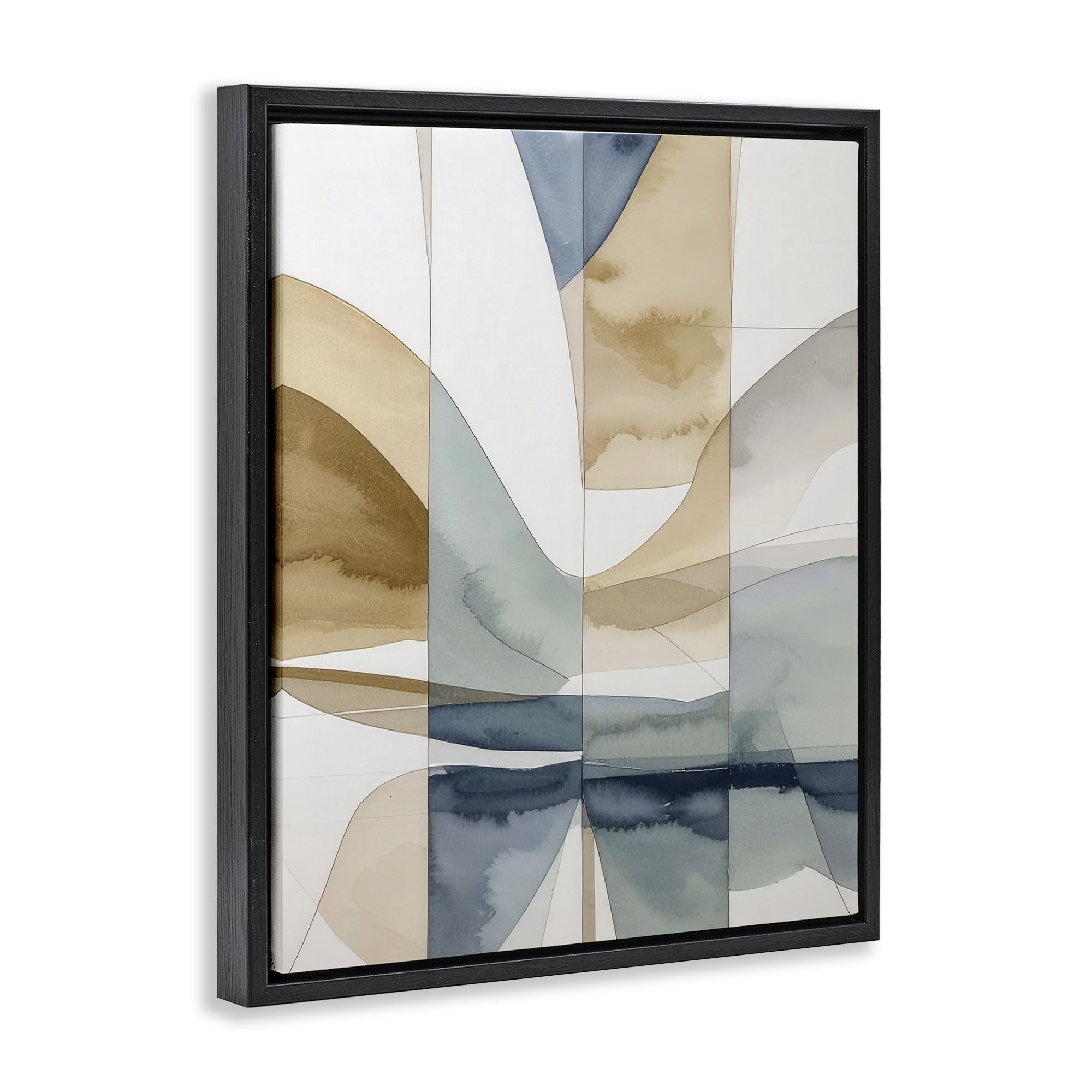 Stupell Industries Geographic Fluid Abstraction Black Framed Floater Canvas Wall Art, design by Alonza Saunders