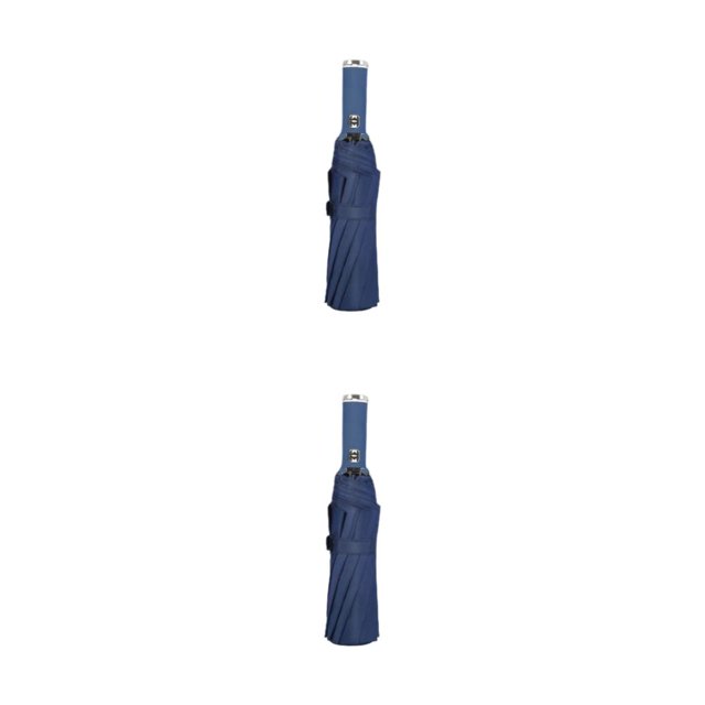 mmirethe Grand Parapluie Pliant Inversé Parasol Imperméable Pare-Soleil LED/bleu Foncé 2Set