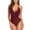 Wine, variant on Frostluinai Swimsuit Women One Piece Bathing Suit For Women Plus Size Swimsuit For Women Monokini Halter Plunge V Neck Ruched Tummy Control Tropical Swimwear Suits