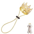 thumbnail image 1 of Lttoisl Sparkling Alloy & Rhinestone Pet Crown, Adjustable Gold Silver Electroplated Tiara for Small Dogs Cats, Birthday Wedding Photo Prop Costume, 2.36 Inch Diameter, 1 of 8