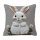 thumbnail image 2 of Almohadas lumbares con estampado de conejitos blancos, incluye funda de almohada e inserto, cojín de respaldo extraíble y lavable para sofá cama, oficina, siesta, funda de almohada corta de felpa., 2 of 6