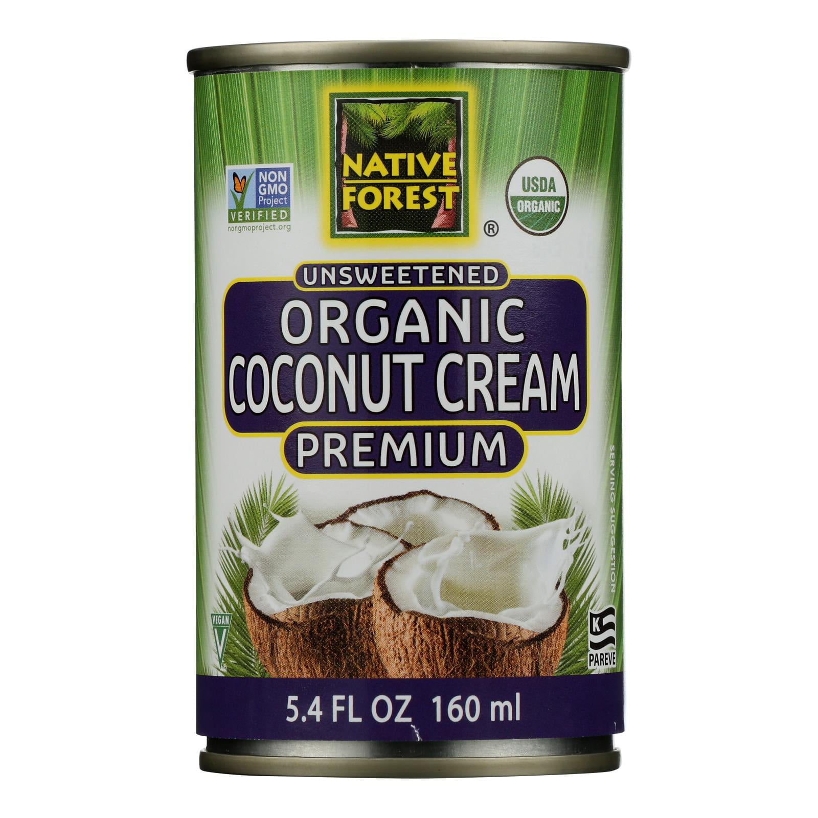 Native Forest Organic Premium Coconut Cream Unsweetened 5.4 oz Pack of