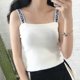 thumbnail image 2 of Camisola pequeña con letras elásticas nueva de verano 2019 para mujer, delgada, sexy, a la moda, informal, para vacaciones en casa, para usar en el interior, 2 of 5