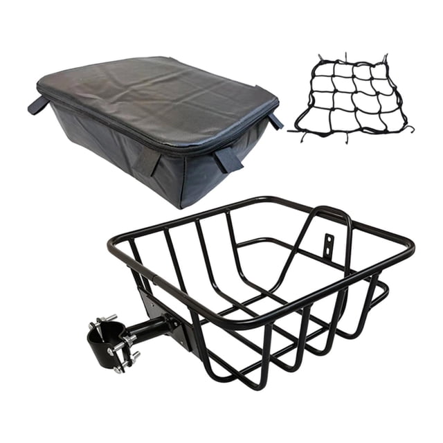 Lipstore Bicycle Basket Black Carrying Multifunctional Pet Carrier Storage Basket Sundries Organizer for Shopping Travel Riding Sports with Bag