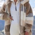 thumbnail image 4 of Abrigo de felpa suelto, chaqueta con capucha informal de moda, suave y cálido otoño invierno para mujer, 4 of 8