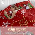thumbnail image 4 of Christmas Tree Snowman Comforter Set Twin Size, Xmas Snowflakes Buffalo Plaid Red Soft Bedding Set for Man Woman, 4 Pieces Duvet Cover Set with Fitted Sheet, 2 Pillowcases, 4 of 9
