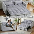 thumbnail image 3 of 3 in 1 Sleeper Sofa Bed, Pull Out Couch, Convertible Futon Loveseat with krest, Dinotefuran Living Room Chaise Lounr Home Apartment Office, Grey, 3 of 7