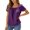 Purple, variant on Square Neck Tops for Women Short Sleeve Casual Pleated Front Lightweight T-Shirts Summer Blouses Beach Vacation Shirt
