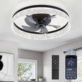 thumbnail image 1 of Ventilador de techo LEDIARY, 22 pulgadas, montaje empotrado, 6 velocidades, 120 V, negro, 1 of 7