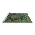 thumbnail image 2 of Ahgly Company Machine Washable Indoor Rectangle Animal Turquoise Blue Traditional Area Rugs, 6' x 9', 2 of 4